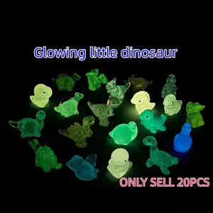 20pcs/30pcs Glow-In-The-Dark Cute Dinosaur Micro Landscape Garden Decor, Resin Accessories, Party Gifts, Birthday Gifts, Christmas Gifts, Holidays Gifts
