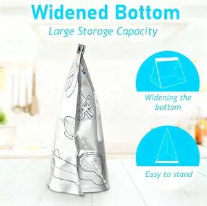 30Pcs Reusable Aluminum Foil Sealable Storage Bags, Thicken Stand Up Foil Sealable Bags with Label and Zip Lock, Aluminum Foil Bags for Food, Vegetable Fruit Meat (10*S+10*M+10*L)