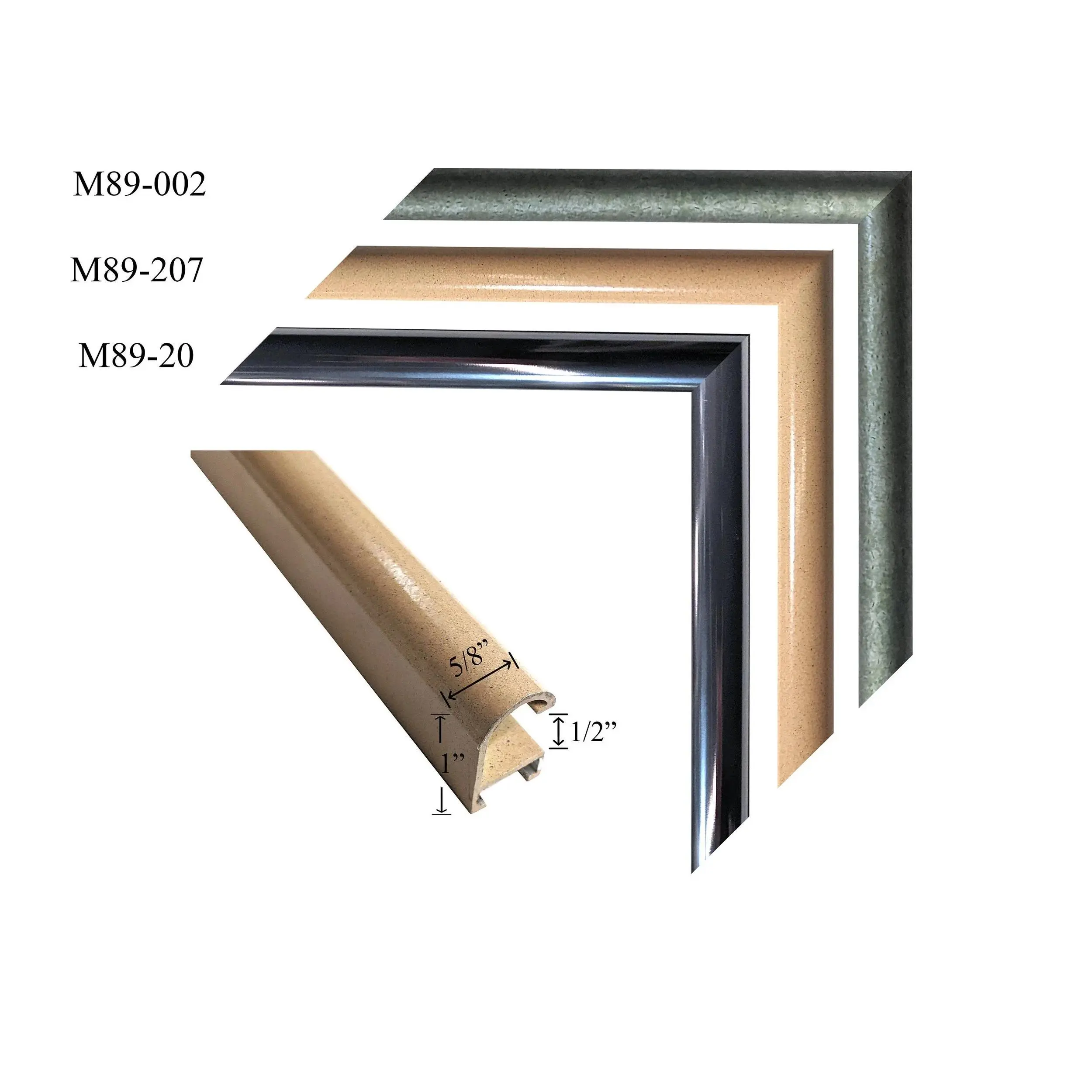 Custom Cut Picture Frame - Sectional Metal - CMI Metal Moulding M89 Designer Series 4   (Must order 2 packs to complete 1 frame)