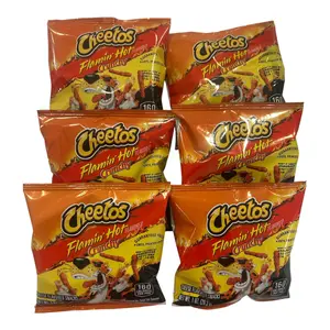6 PcCS of Crispy Cheetos Crunchy Flamin' Hot Cheese-Flavored Snacks, 1 oz