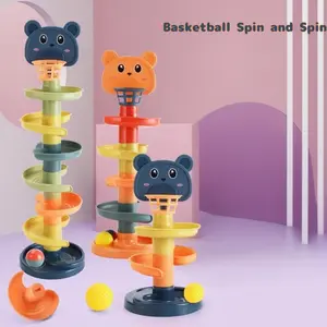 3/5/7 Layer Basketball Shooting Rotating Fun Toy, Stackable Track Educational Development Toy, Indoor Outdoor Play for Kids, Multi Activity Playset