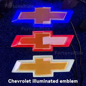 FortuneRide Chevrolet Accessories LED Light for Car Ambient Light,Chevrolet Accessories for Chevrolet Cruze Chevrolet LogoLight Rear Logo Cold Light Lighting 4D Logo 6.69in*2.16in/17.0cm/5.5cm ,for Chevrolet Cruze LED Light 4DLuminous Car Logo Light