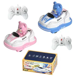 Remote Control Bumper Car, 2.4G Remote-controlled Bumper Car with Light & Music, Including 2 RC Cars & 2 Remote Controllers, Competitive Interaction Go Kart Battle Toy