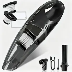 Cordless Handheld Vacuum - Rechargeable Portable Car Vacuum Cleaner with Multiple Attachments, Strong Suction Mini Vacuum for Home, Car, Pet Hair, Office, Desk & Keyboard (Black)
