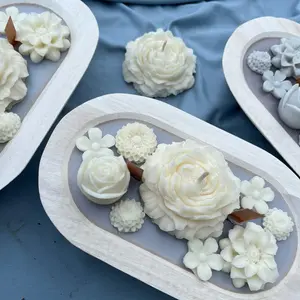 Flower Bowl Candle - Decorative Candle for Home and Garden - Ornaments