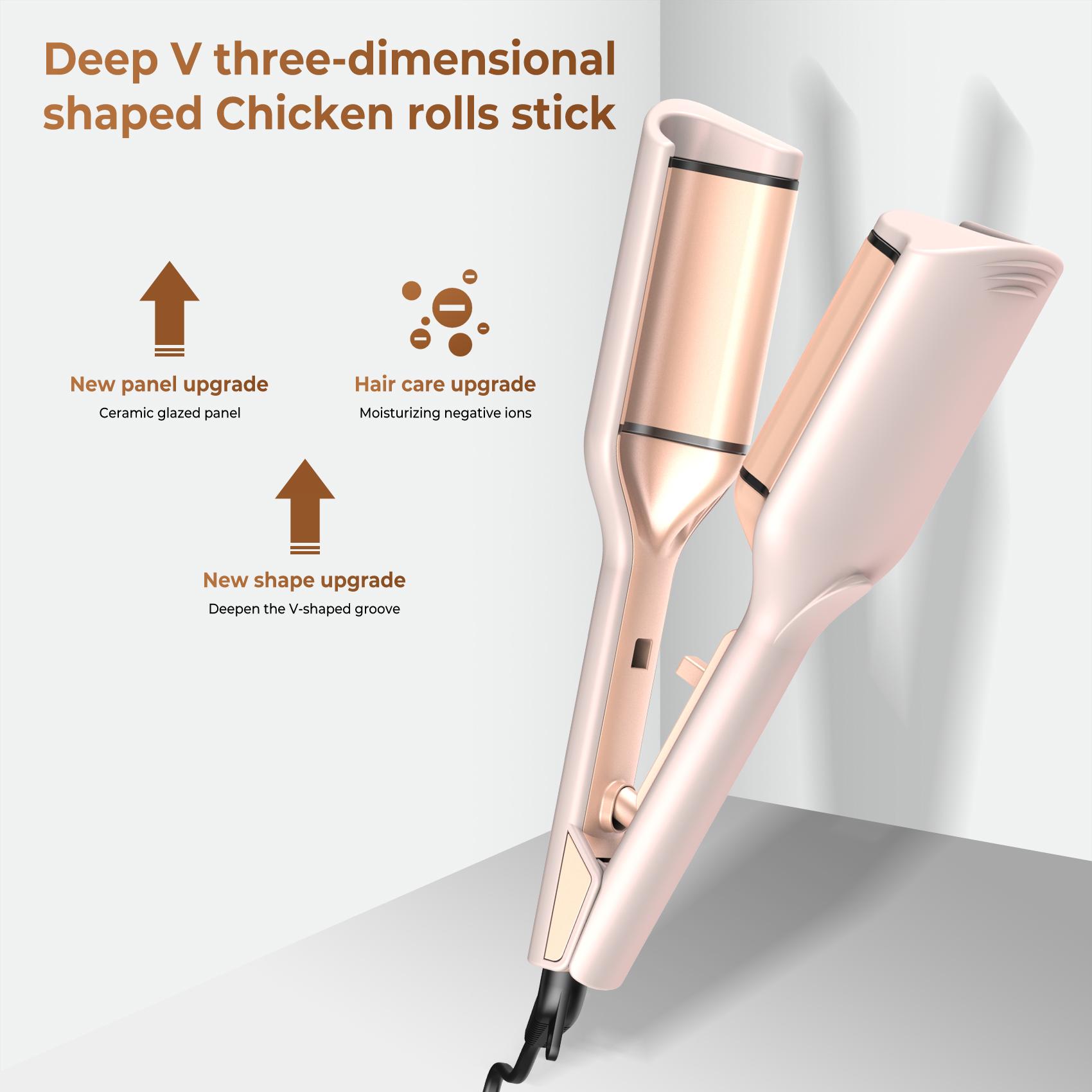 ATOPSKINS Ionic Deep Waver Curling Wand - Pink Personal Care Appliance for Curly Hair, Creates Natural Voluminous Beachy Curls Effortlessly, Hair Styler, Hair Curling Rod
