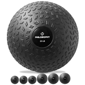 Slam Ball, 10-40 LB - Weighted Medicine Fitness Ball with Easy Grip Tread