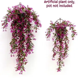 Artificial Hanging Ivy Vines, 4pcs Fake Leaf Vine with Blossom, Artificial Hanging Flowers, Waterproof UV Resistant, Durable Garland for Home & Events