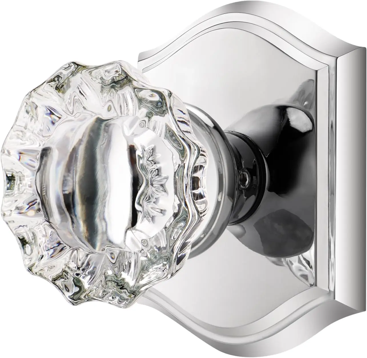Door Knobs Interior, Passage Glass Door Knobs Polished Chrome Door Knobs for Hall Closet