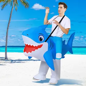 GOOSH Inflatable Shark Costumes Halloween Blow up Costume Suit for Adult Women Man Funny for Party Cosplay