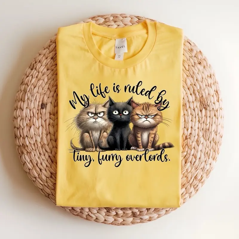 My life is ruled by tiny overlords T-Shirt or Crewneck Sweatshirt love casual comfortable super soft relaxed fit unisex Sizing womenswear Streetwear Long Sleeve Top