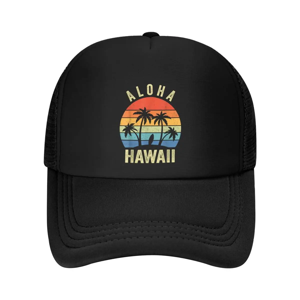 Hawaiian Print Trucker Hats - Lightweight & Breathable Baseball Cap with Sun Protection for Active Lifestyle Sports & Outdoor, Mesh Fabric, Baseball Caps, Sporty Chic, Hot Weather, Casual, Active Lifestyle Sports & Outdoor Hats