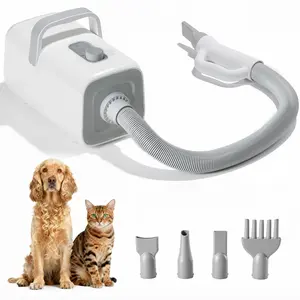 Professional Pet Hair Dryer - Adjustable 3-Temp/2-Speed Blower, 4 Nozzles & Low Noise 48dB for Dog Grooming & Cat Drying