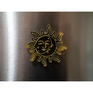 Sun and Moon Star and Crescent Fridge Folklore Magnet