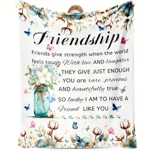 [Birthday Christmas Wedding] Open 1Pc French Blanket, A Soft Blanket For Your For Best Friend, A Gift Flannel Blanket For Your Wife, Girl, For Best Friend, Birthday, Christmas, Wedding Anniversary For Your For Best Friend, Sister, Daughter