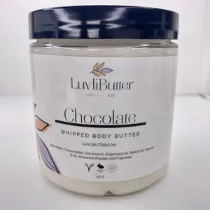 Luvlibutter - Chocolate Whipped Body Butter - Organic Shea & Raw Cocoa Body Butter Blend - Moisturizing Body Butter