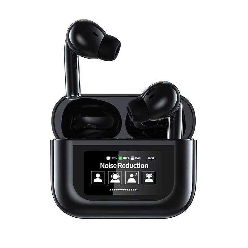 A9 Pro Wireless Earbuds True ANC ENC Noise Cancellation Touch Control Stereo Sound Clear Call Stable Connection for Daily Work Travel Entertainment