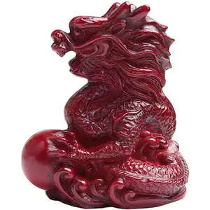 1 count Mini RED Chinese Feng Shui Dragon Figurine Statue for Luck Success