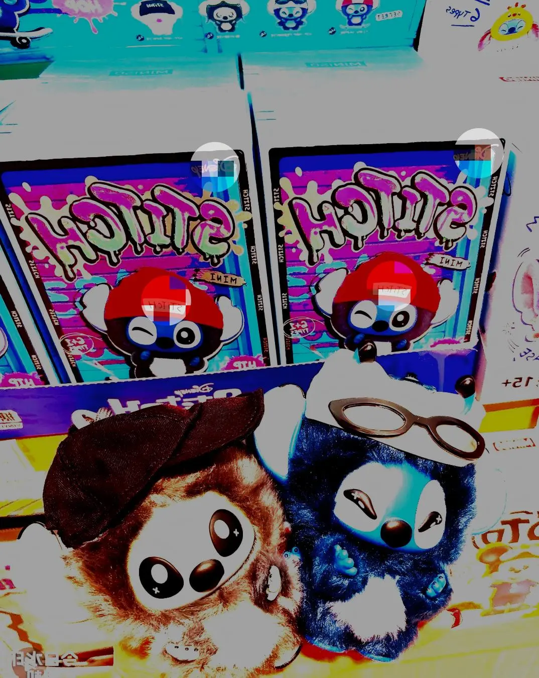 St-tiit-ttch Mini Hip‑Hop Series Vinyl Plush Keychain Blind Box, Cute Bag Charm Pendant, Mystery Surprise Box Collectible Doll,,sohochic