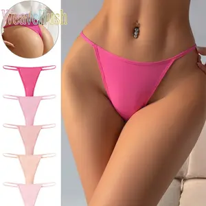 Women's Pack of 5 Seamless Low-Rise Thongs, Sexy T-Back Style with Ultra-Thin Straps, Soft Breathable Stretch Fabric for Everyday Wear