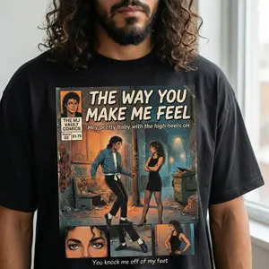 The Way You Make Me Feel Comic Shirt, Michael Jackson Tee, MJ Bad Era Tee Graphic Tee Heavy Cotton Tee Shirt