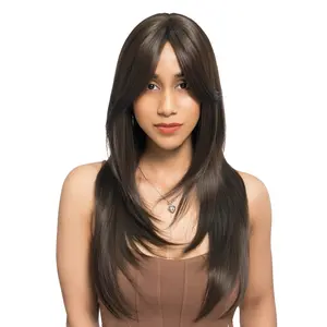 23-Inch Brown Straight Synthetic Wig | 【Heat Resistant】【Cap Included】 | #33 @46 FSGB