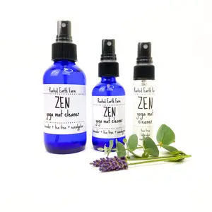 Zen Yoga Mat Spray, All Natural Cleaner with lavender, tea tree, and Eucalyptus essential oils, in a spray bottle