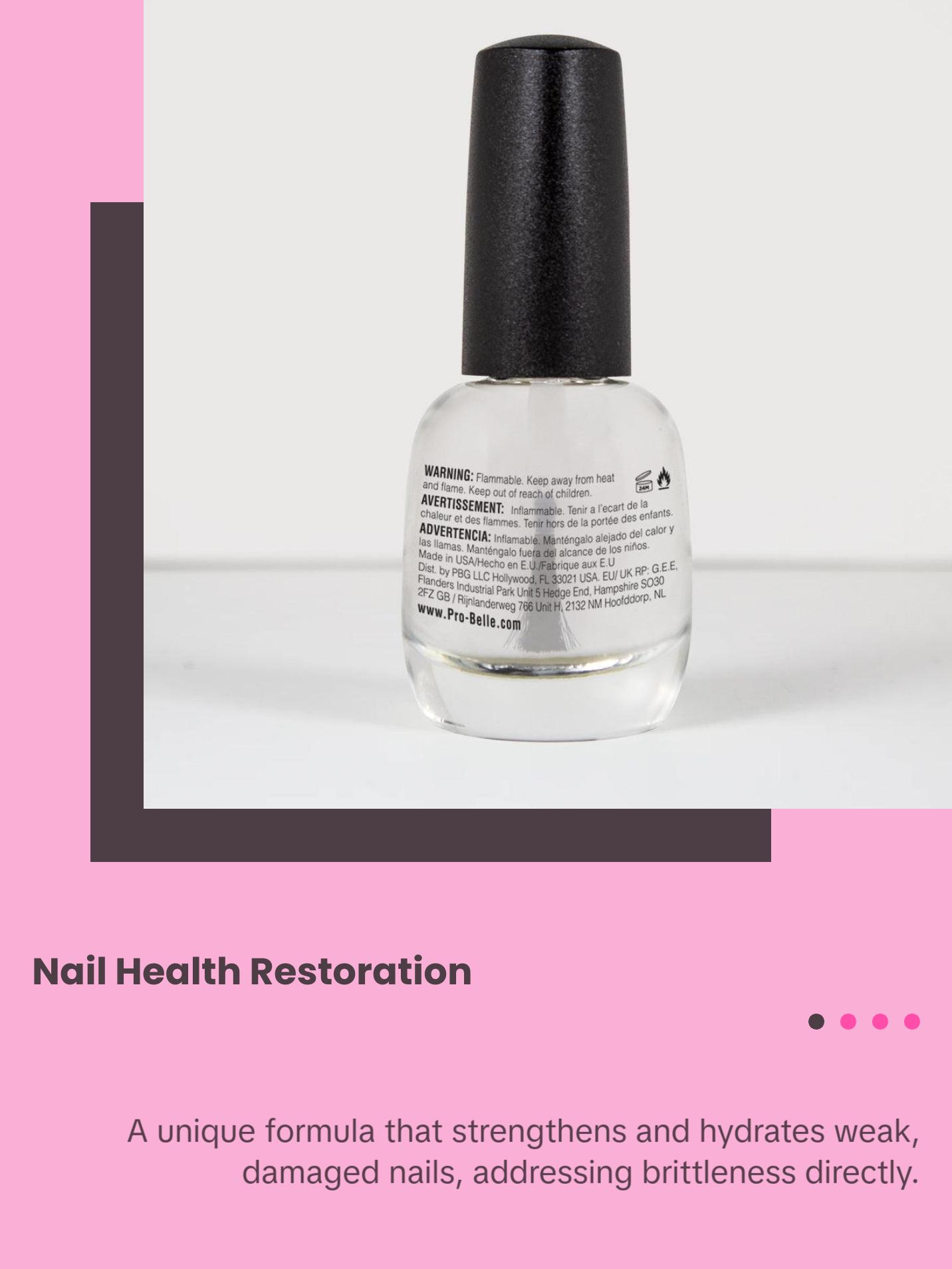 Probelle Nail Strengthening Formula, Nail Growth & Conditioning, Stops Splits, Chips, Cracks & Strengthens Nails, Clear