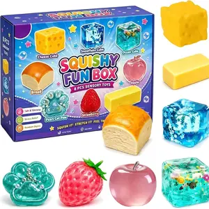 8-Piece Squishies Toys Pack, Malt Sugar Slow-Return Squishy Fidget Toys Set, Sensory Bundle with 8 Different Styles, Stress Relief Party Gift, 8 Pcs Squishies Pack