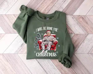 I'll Be Home for Christmas Sweatshirt, Christmas Donald Trump Shirt, Family Christmas Shirt, Christmas Republican Shirt
