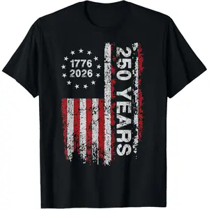 Men's Classic 250th America Independence Day Freedom T-Shirt, Casual Streetwear, Affordable Fashion, All Seasons Top