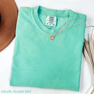 Comfort Colors Blank Shirt, Trendy Oversized Aesthetic Tee, Women's Letter Print Short Sleeve Tee