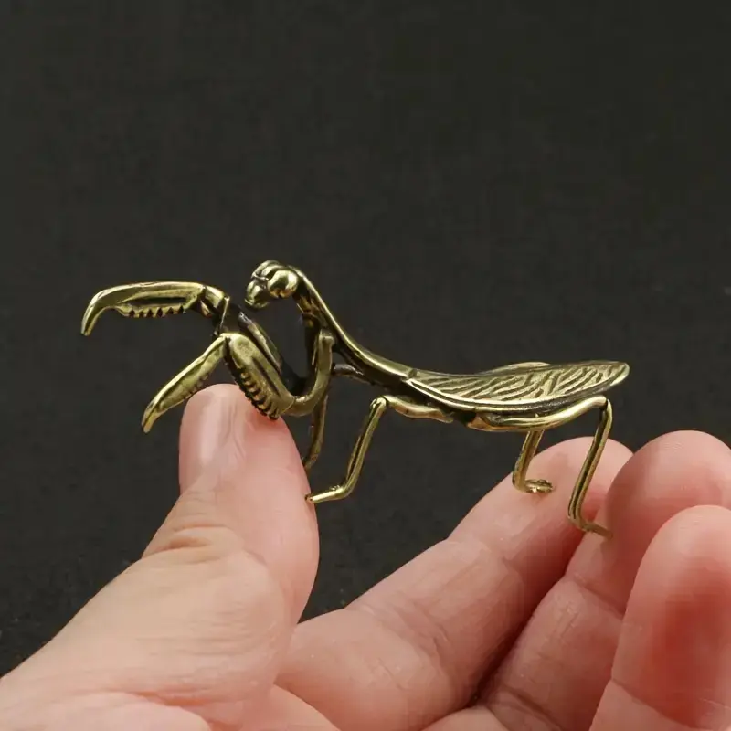 New Vintage Brass Praying Mantis Decorative Figurine, Decoration Figure, Figurines For Collectors, Statue, Collectible Home Decor, Perfect for Christmas Halloween Decorations, Desktop Home Craft, Ornaments, Festival gifts for family and friends