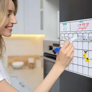 Magnetic Dry Erase Fridge Board - Strong Magnet Reusable Kitchen Fridge Sticker, Easy-to-Clean for Grocery Lists, Reminders