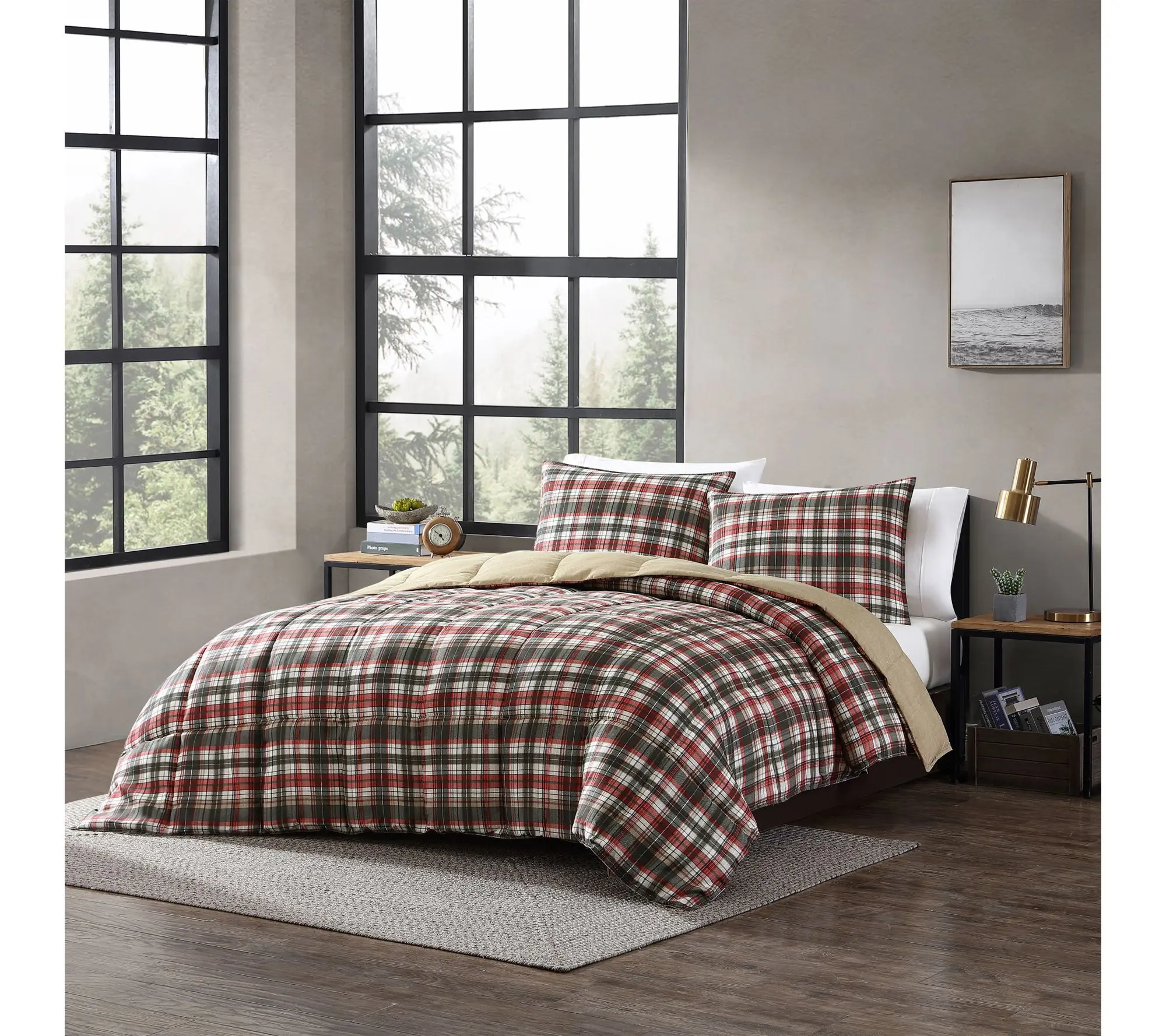 Eddie Bauer Astoria Red Textured King ComforterSet Eddie Bauer Astoria Red Textured King ComforterSet