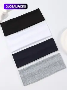 2024 Summer Simple Plain Wide Elastic Hair Band As Gift, Casual Versatile Sports Hair Band for Yoga Wear, Running, Hair Accessories for Women & Men, Elastic Headband