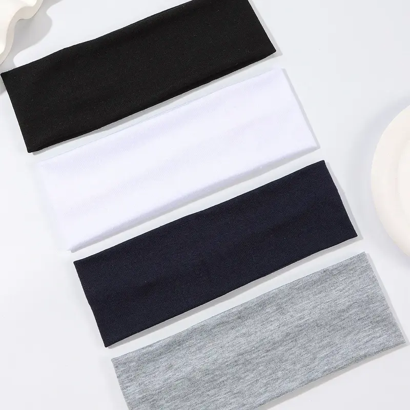 4pcs Wide Plain Fashion Headbands for Sports, Casual Style, All Seasons, Textile Coating, Yiwu Yangyang Accessories Co., Ltd