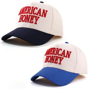 Vintage American Honey Trucker Hat - Embroidered Baseball Cap, Adjustable Sun Protection Hats for Outdoor Sports, Perfect for 4th of July Celebrations