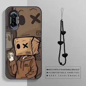 Xiaomi POCO F4 GT Headset boy with bracelet combination outfit phone Case For Xiaomi POCO F4 GT with PET Shock proof design perfect for popular