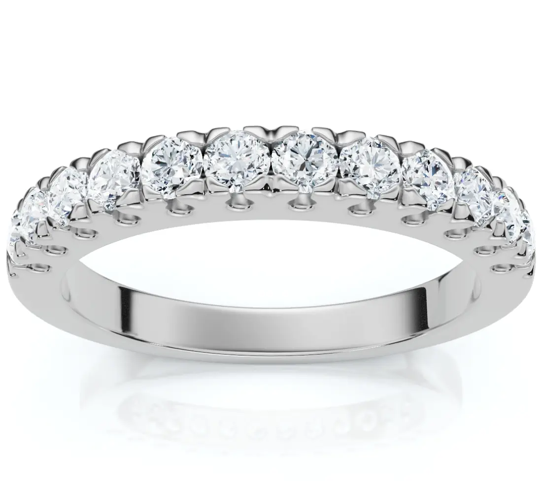 1/2Ct Pave Diamond Wedding Anniversary Stackable Ring Gold Lab Grown