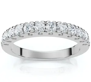 1/2Ct Pave Diamond Wedding Anniversary Stackable Ring Gold Lab Grown