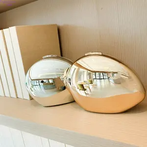 Women's 2026 Unique Design Metal-Acrylic Crossbody Bag, Oval Egg-Shaped Shoulder Purse with Detachable Chain, Mini Fashion Makeup Bag, Elegant Portable Clutch for Banquets, Daily Outings, Crossbody Bags For Women
