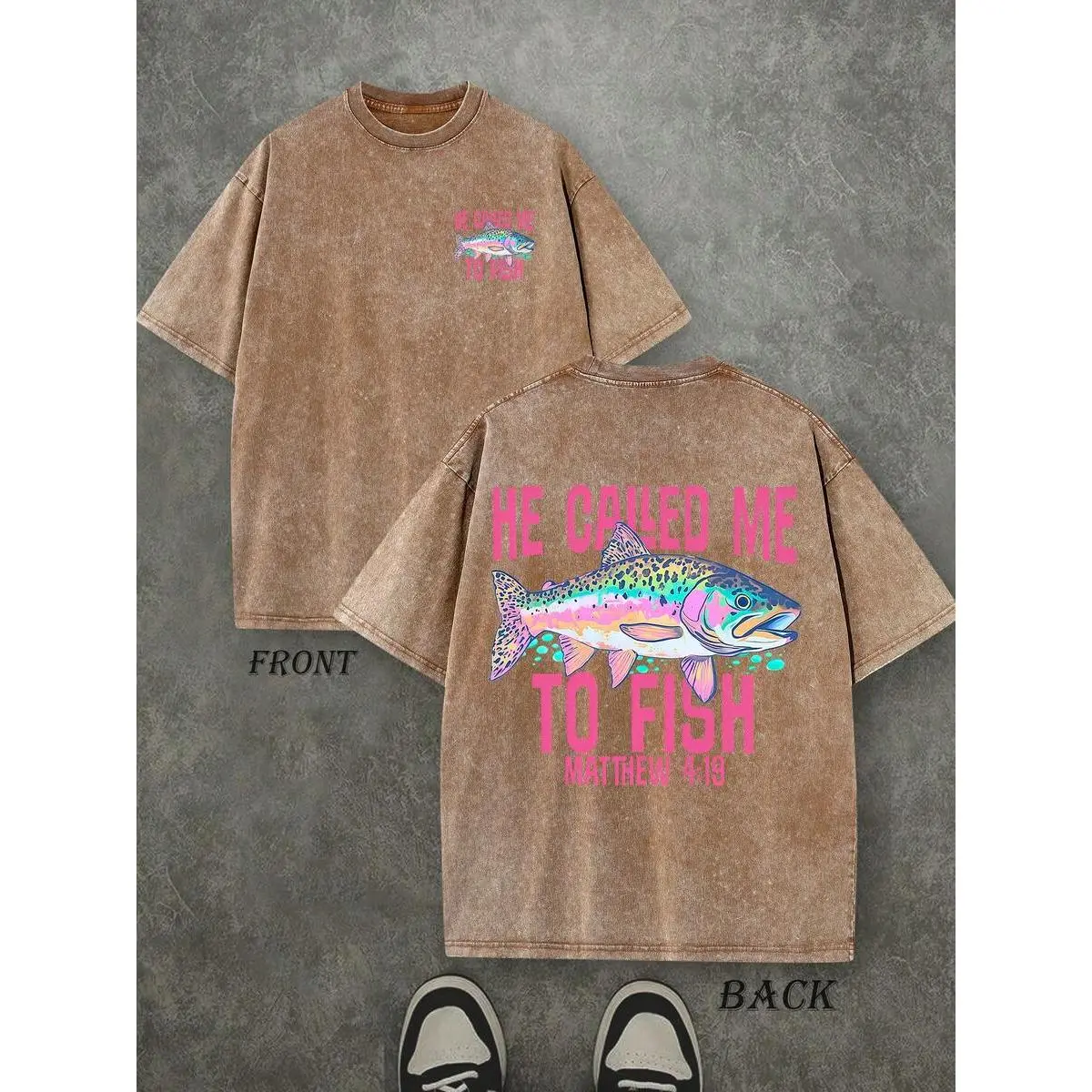Washed Cotton Tee-Coffee