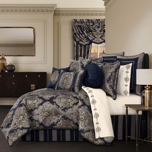 Bradley Navy 4 Piece Comforter Set