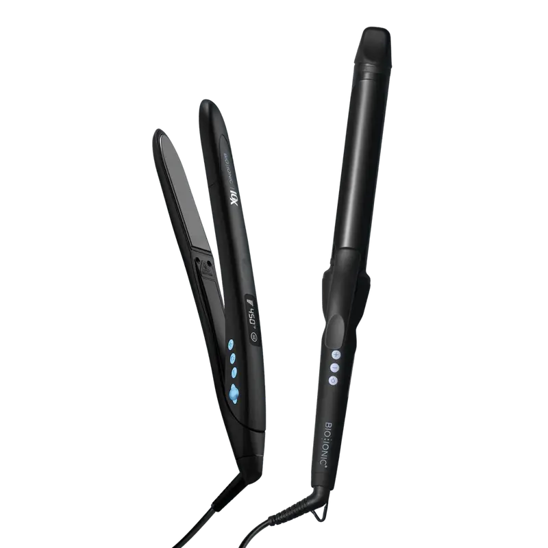 BIO IONIC OFFICIAL: The Precision Styling Duo Bundle - Long Barrel Curling Iron + 10X Styling Iron
