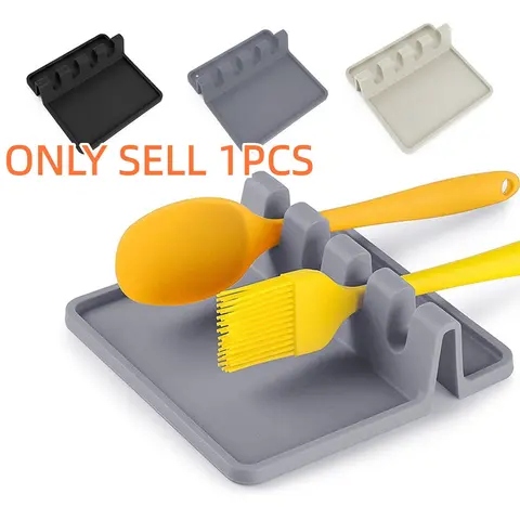 Silicone Kitchen Utensil Holder with Draining Tray, Heat Resistant, BPA-Free, Ideal for Spatulas, Tongs, Long BBQ Tools, Kitchenware