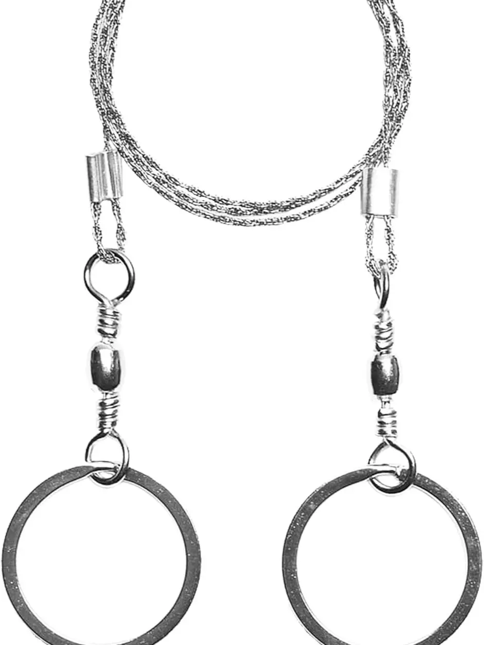 Wire Saw - Stainless Steel Camping Wire Saw - Emergency Outdoor Survival Saw - Compact & Lightweight Saw for Hikin