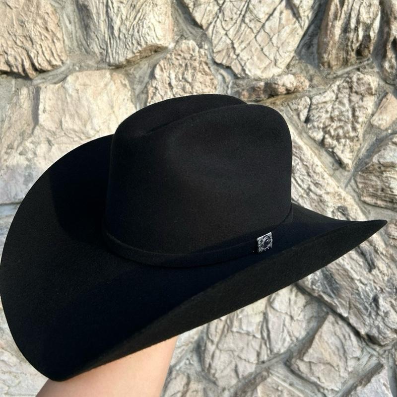 Texana Twinstone 4X Estilo Joan Sebastián Classic Black Felt Cowboy Hat with Wide Brim