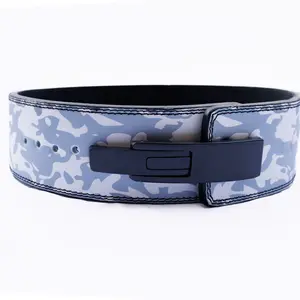 Camouflage Power Lifting Belt Lever buckle Genuine Leather 10MM Gym Training Exercise Belt. Powerlifting, Bodybuilding, CrossFit, Working out.