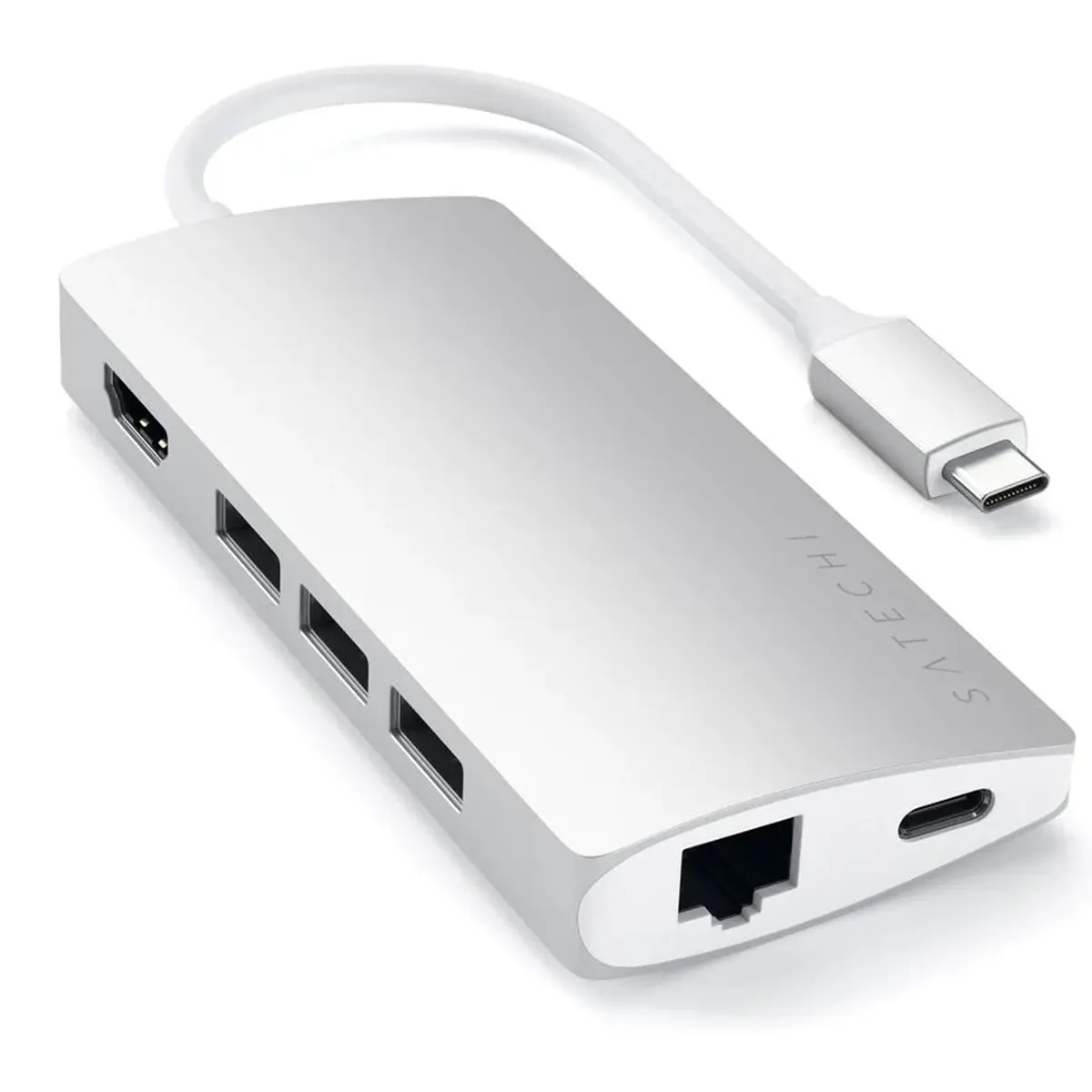 Satechi USB Type-C Multi-Port Adapter with 4K HDMI and Ethernet V2, Silver